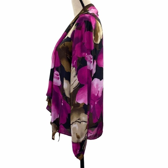 NEW Directions Floral Tie-Neck Blouse Size Medium - Picture 6 of 10